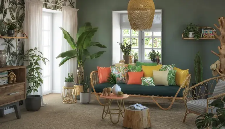 Sisal naturel salon Tropical